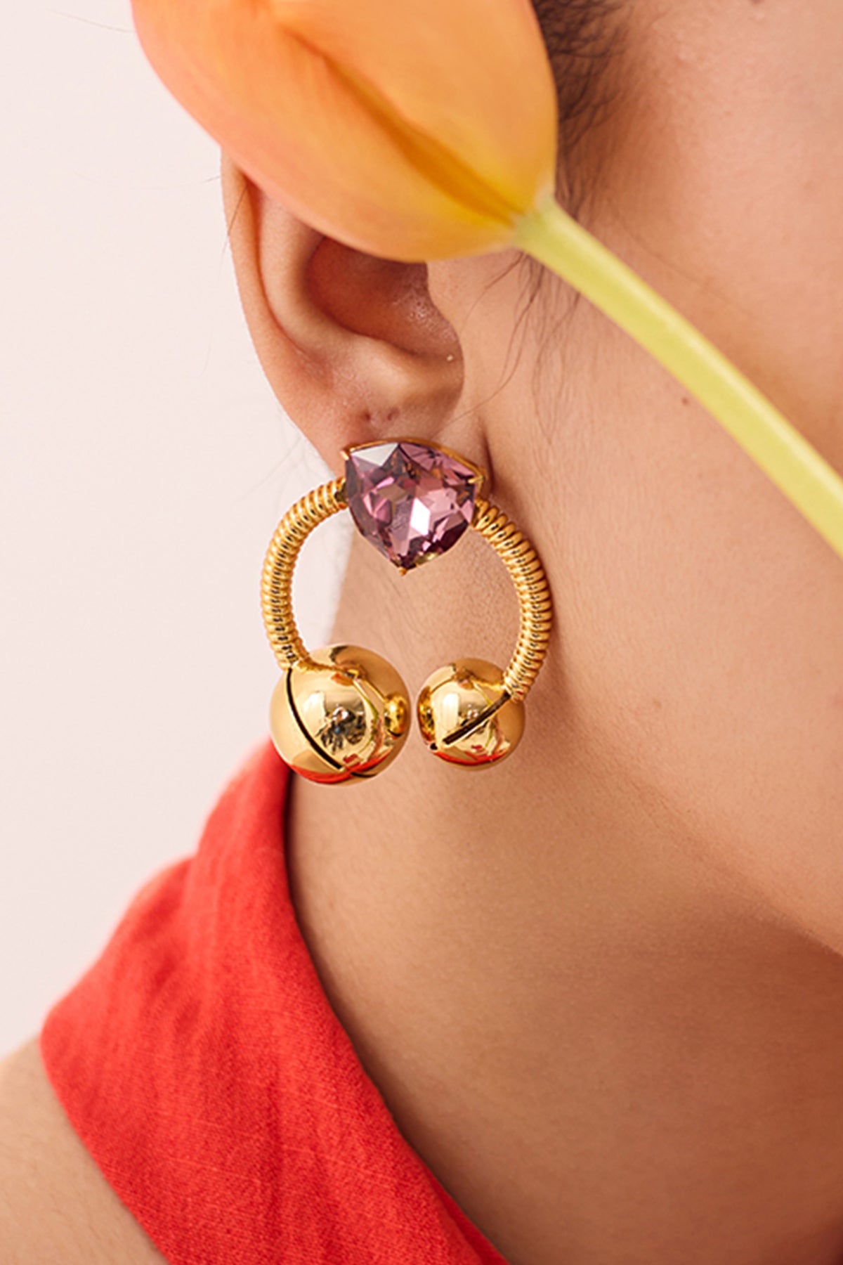 Buy Gold Pearls Embellished Danglers by Ruhheite for Women online at ScrollnShops